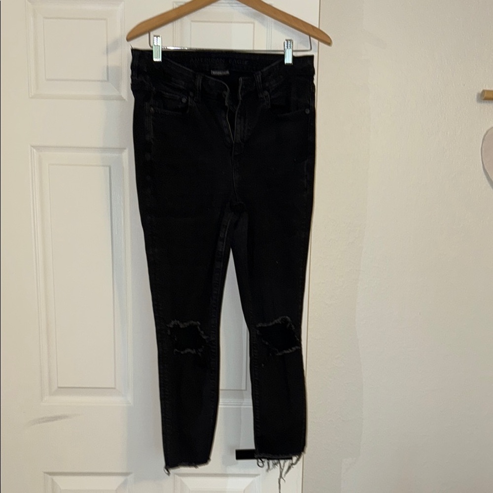 American Eagle Outfitters Black Cropped Jeans